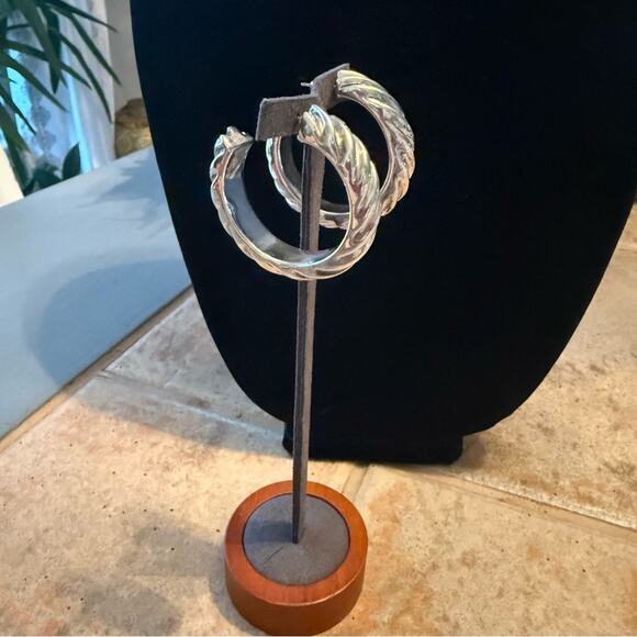 Simon Sebbag 925 Sterling Silver Hoop Earrings - Picture 9 of 15